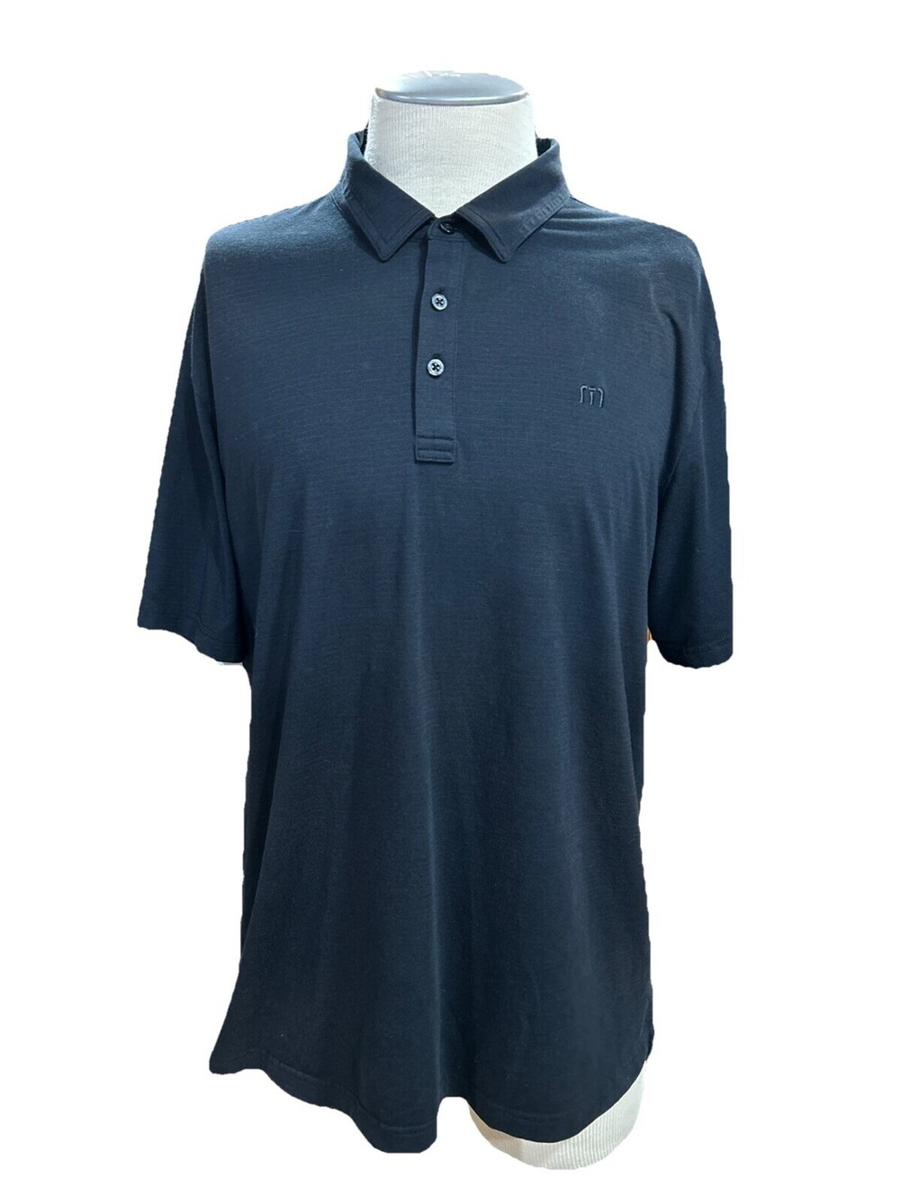 Travis Mathew Mens Polo Shirt Short Sleeve XL Black